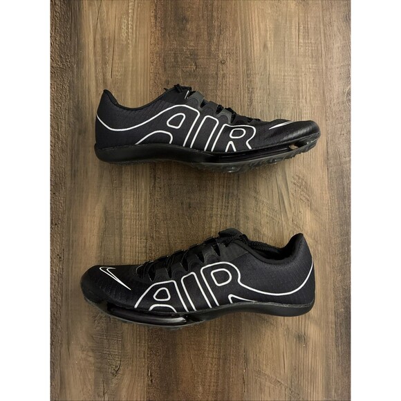 Nike Men Size 9 Air Zoom Maxfly More Uptempo Black White Track Spikes DN6948-001 - Picture 1 of 10